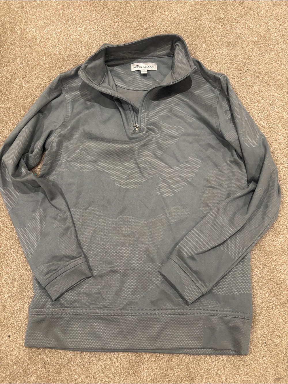 Peter Millar Gray Quarter-Zip Pullover Sweatshirt